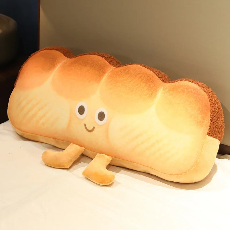 Cute Toast Bread Plush Pillow – Kawaii Soft Food Stuffed Cushion F