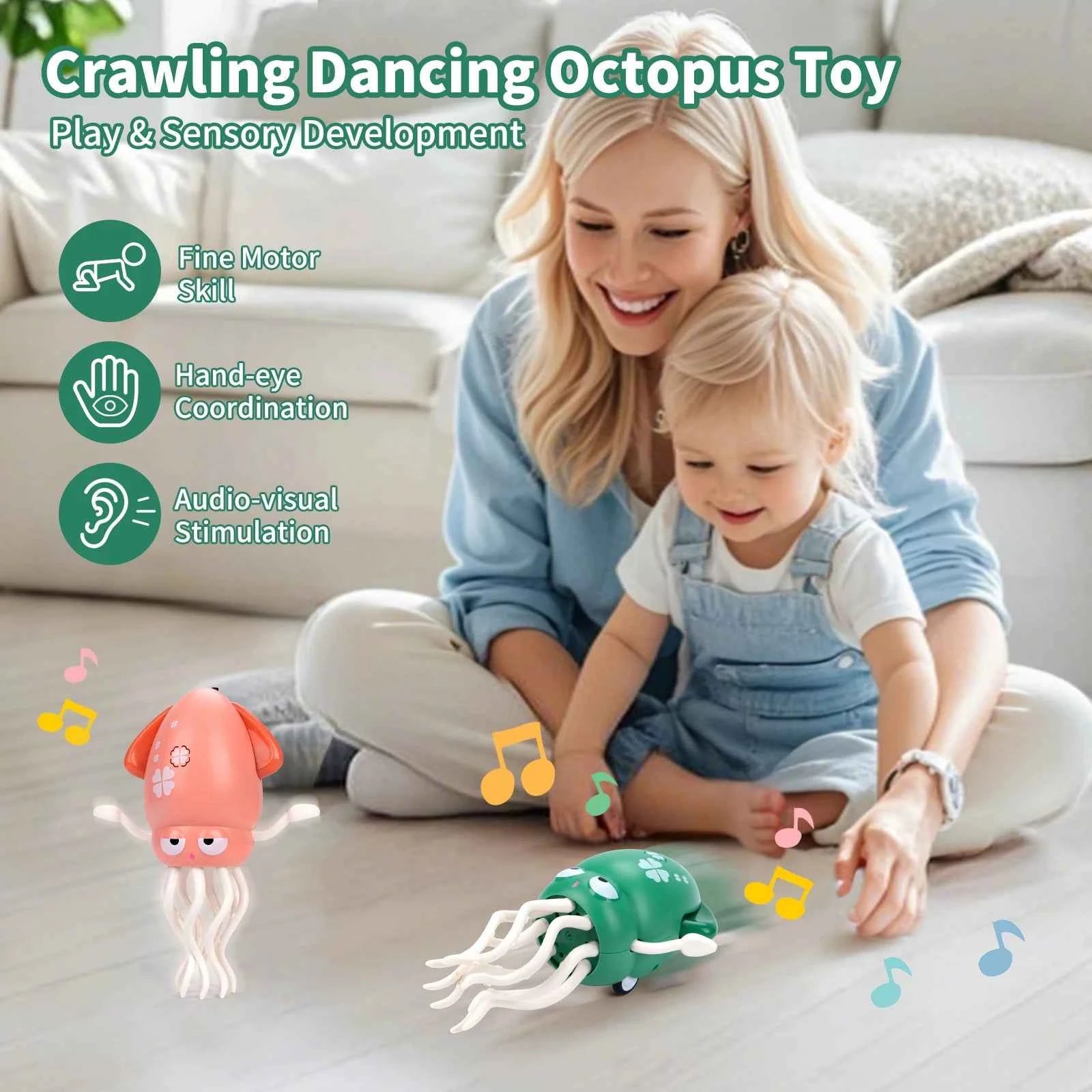 Kawaii Electronic Dancing Squid Toy – LED Light & Music Interactive Robot Lantern (7 Colors)