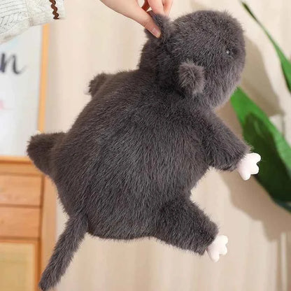 Funny Simulation Black Mouse Plush Pillow - Lifelike Lying Rat Stuffed Animal Room Decor and Gift, 3 Sizes