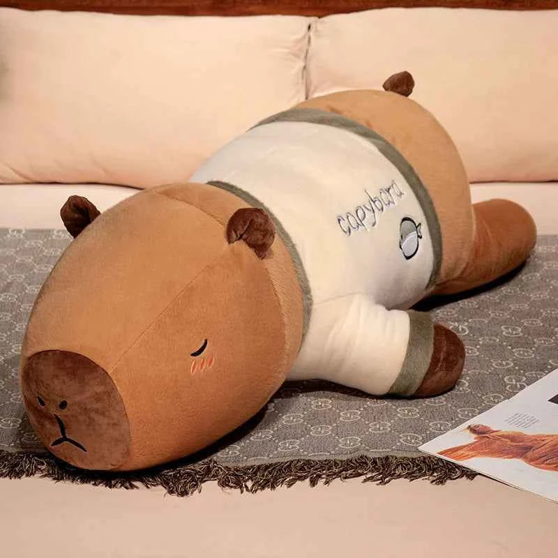 Giant Cute Capybara Plush Doll (29.5-39.4 in) - T-shirt Throw Pillow Best Gift