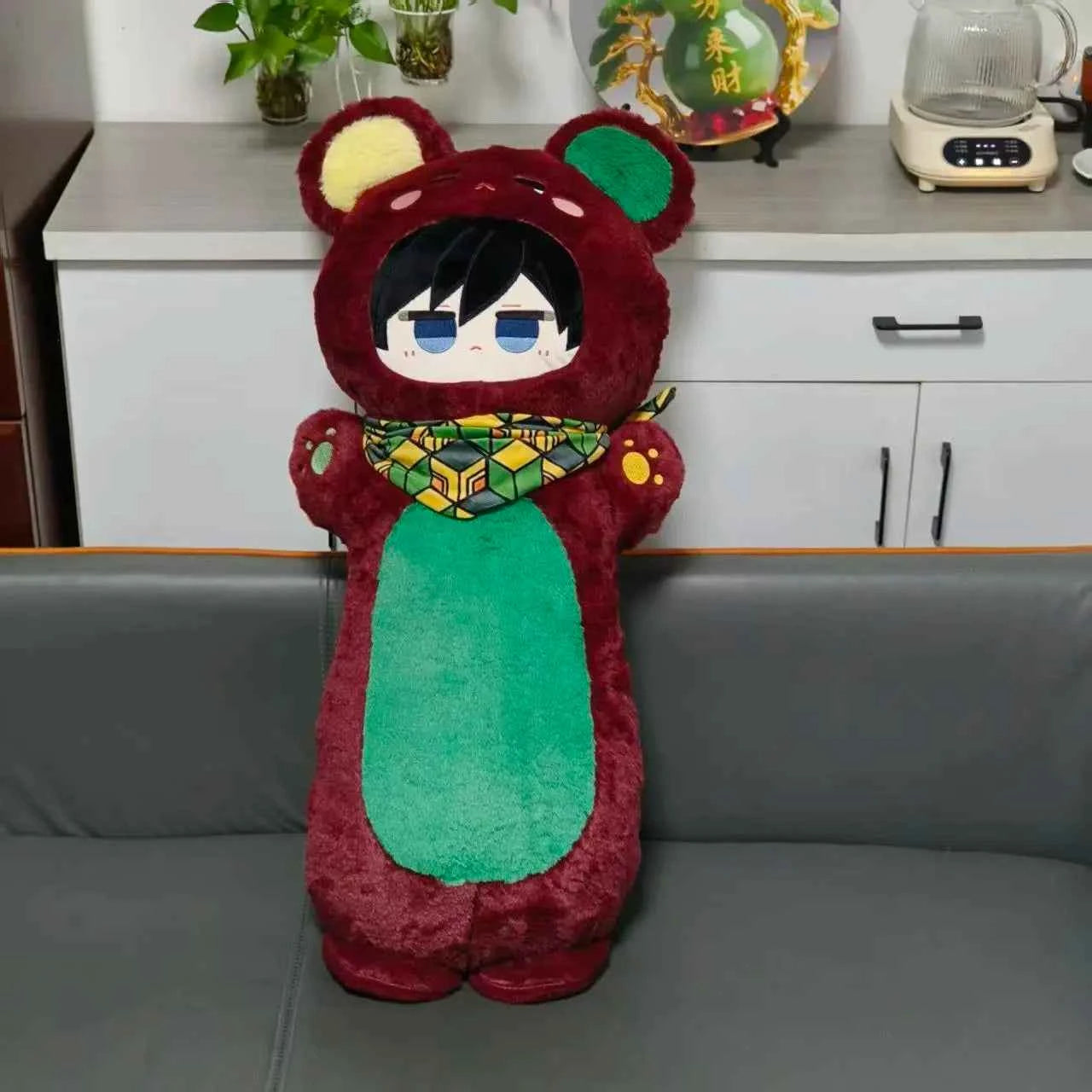 Kawaii Anime Demon Hunter Character Plush – Giant 80cm Stuffed Sleep Pillow Doll (5 Designs) 80cm 31.5 in Red