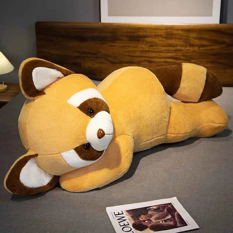 Kawaii Raccoon Plush Hug Pillow – Soft Stuffed Red Panda Doll in Brown & Gray (55–90cm) Brown