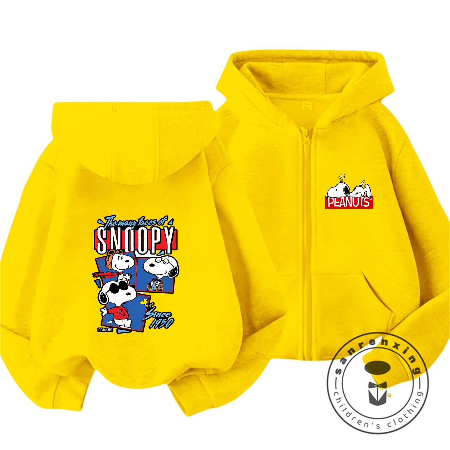 Snoopy Kids Zip-Up Hoodie – Cute Cartoon Winter Sweatshirt 4