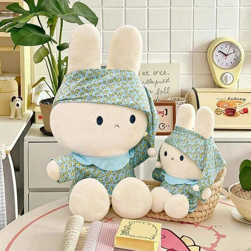 Kawaii Pajamas White Bunny Plush Toy – Soft Stuffed Rabbit Sleeping Pillow Cuddle Doll (40–80cm)