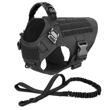 Heavy-Duty No-Pull Dog Harness and Leash Set - Tactical Training Vest for Medium & Large Dogs (German Shepherd, Malinois)