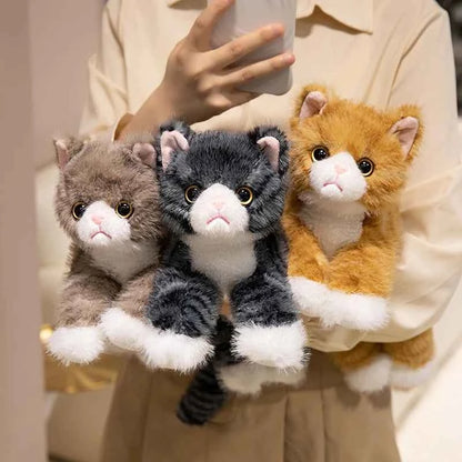 6 Colors Cute Simulation Cat Plush Toys Soft Stuffed Kitten Model Fake Cat Realist Animals Kids Girls Valentine's Day Gift
