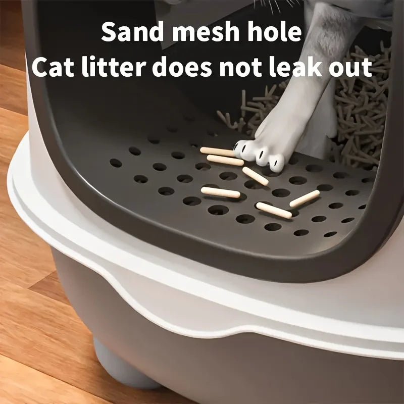 40lbs Large Foldable Cat Litter Box - Top-Entry, Anti-Splash & Odor Control for Multi-Cat Homes