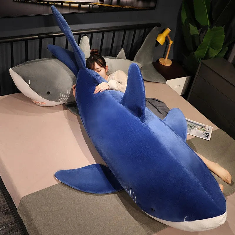 Giant Shark Plush Pillow – Long Sea Animal Stuffed Cushion