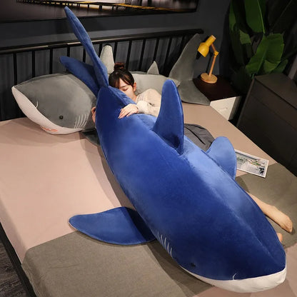 Giant Shark Plush Pillow – Long Sea Animal Stuffed Cushion
