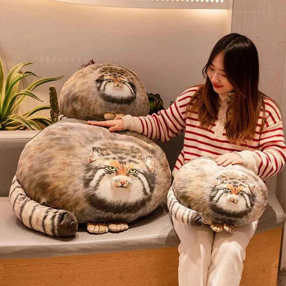 Pallas's Cat Plush Toy – Realistic Manul Cat Stuffed Animal Pillow