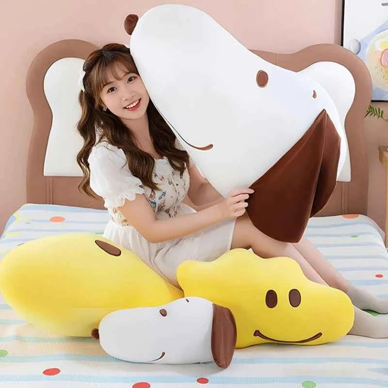 Kawaii Classic Cartoon Beagle Dog & Yellow Bird Plush Pillow – Soft Stuffed Sofa Doll (40–80cm)