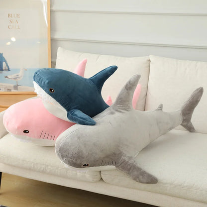 Colorful Shark Plush Toy – Soft Stuffed Animal Pillow