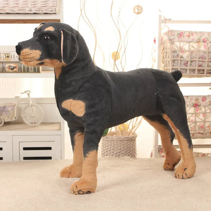 Realistic Black Dog Plush Toy – Standing Stuffed Animal Decor Black 23.6" (60cm)