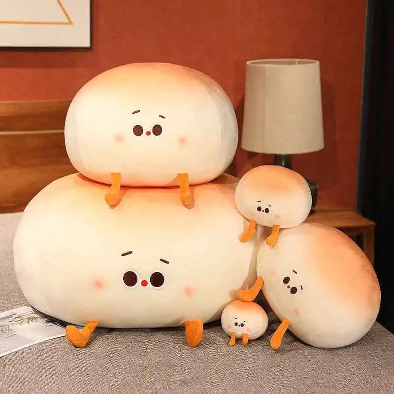 Kawaii Bread and Bun Plush Pillow - Soft Stuffed Food Cushion Toy and Gift, 30cm and 40cm