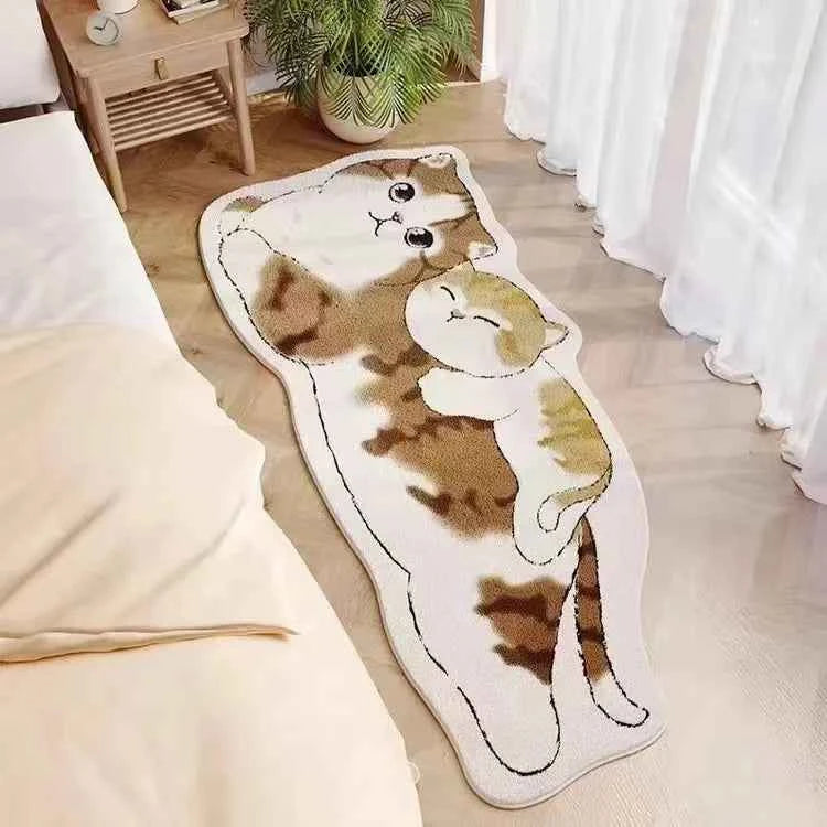 Cartoon Cat Carpet Plush Warm Bedside Blanket Cute Girlish JFYR lint-free 2
