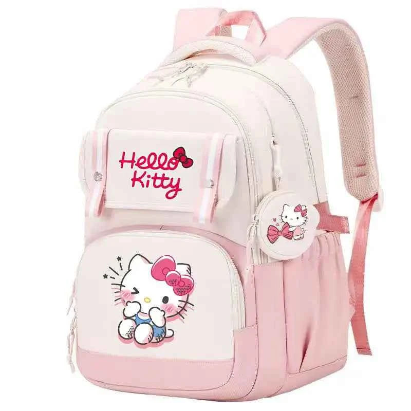 Hello Kitty Large Capacity Backpack Cartoon Daypack Travel Commute Knapsack School bag for Kids Girls Mochila With Coin Purse