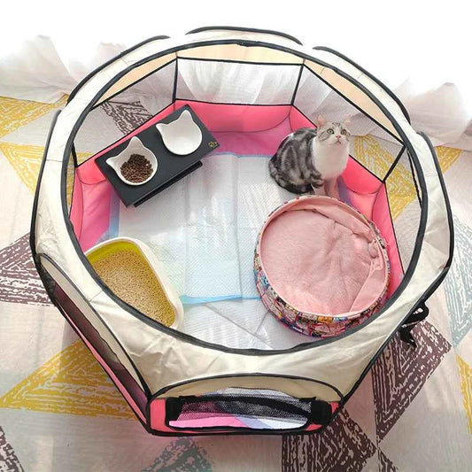 Folding Pet Tent Playpen – Portable Dog and Cat Outdoor Shelter