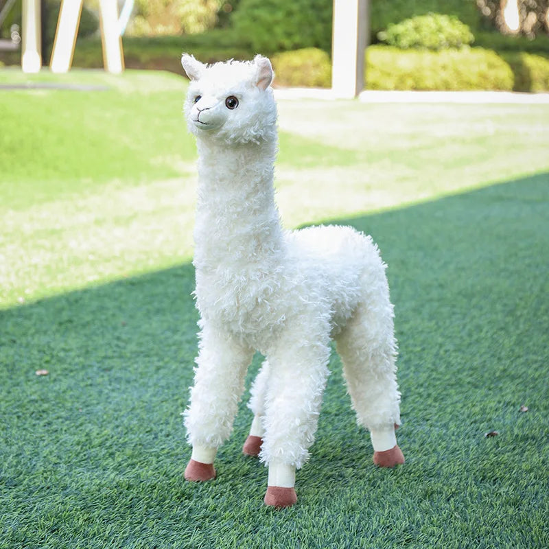 Realistic Standing Alpaca Plush Stuffed Animal – Soft Llama Toy for Kids & Adults