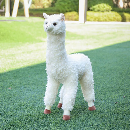 Realistic Standing Alpaca Plush Stuffed Animal – Soft Llama Toy for Kids & Adults