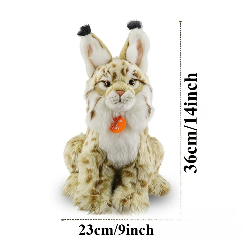 Realistic Lynx Plush Toy – Soft Bobcat Stuffed Animal Lynx-13.8" (35cm)