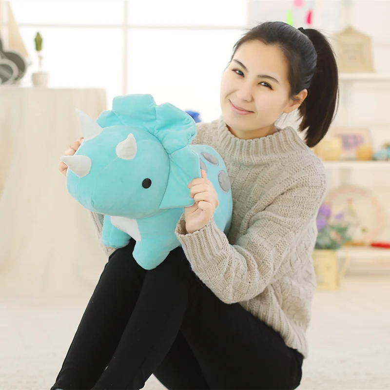 Kawaii Dinosaur Plush Toy – Soft Stuffed Triceratops & Tyrannosaurus Hug Doll (30 & 50cm)