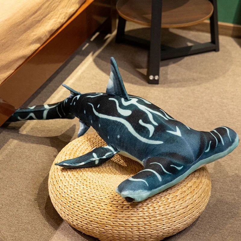Giant Hammerhead Shark Plush Toy – Realistic Ocean Shark Stuffed Animal Pillow Shark