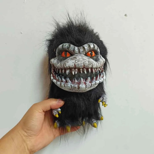 Critter Plush Doll Ornament – Cute Halloween Stuffed Animal Decor Critters Doll Black (7.9")