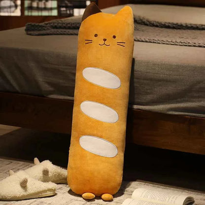 Long Cat Bolster Plush Pillow – Kawaii Cylindrical Stuffed Animal Body Pillow