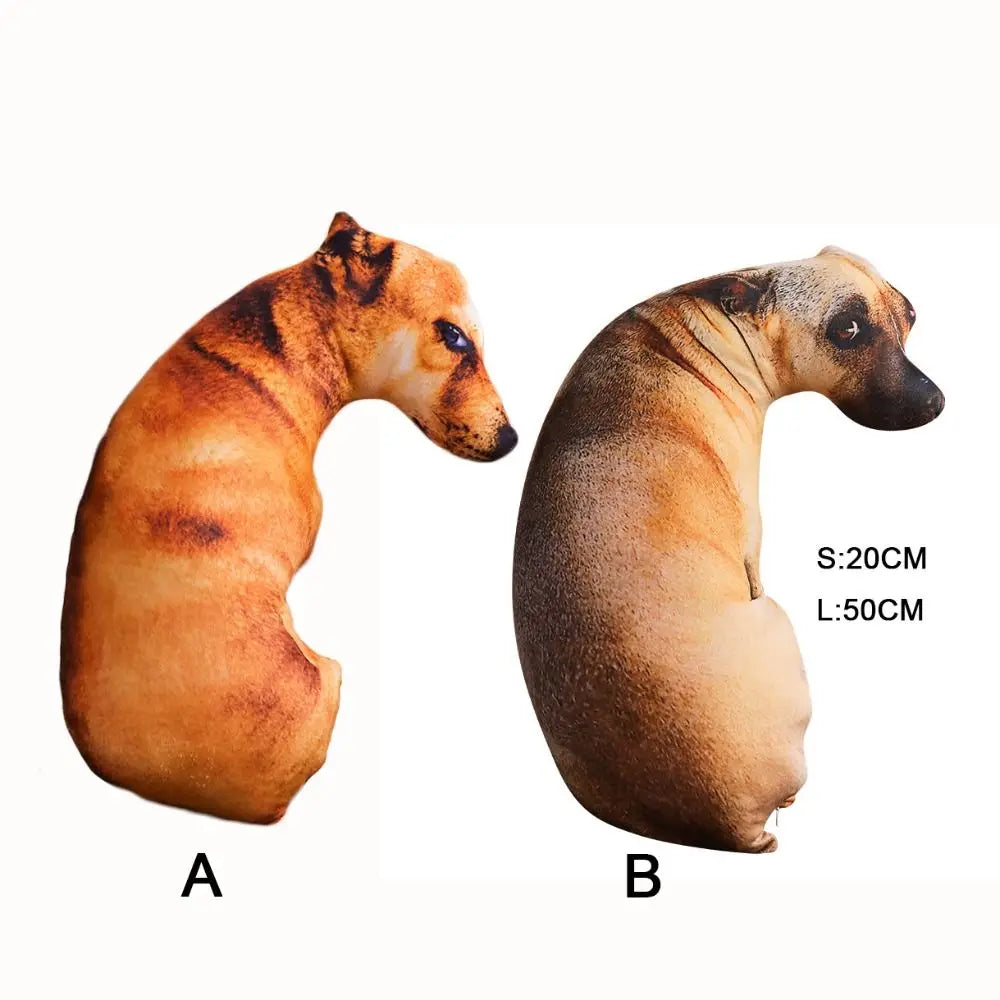 3D Lifelike Dog Throw Pillow – Funny Cute Dog Head Printed Cushion for Home
