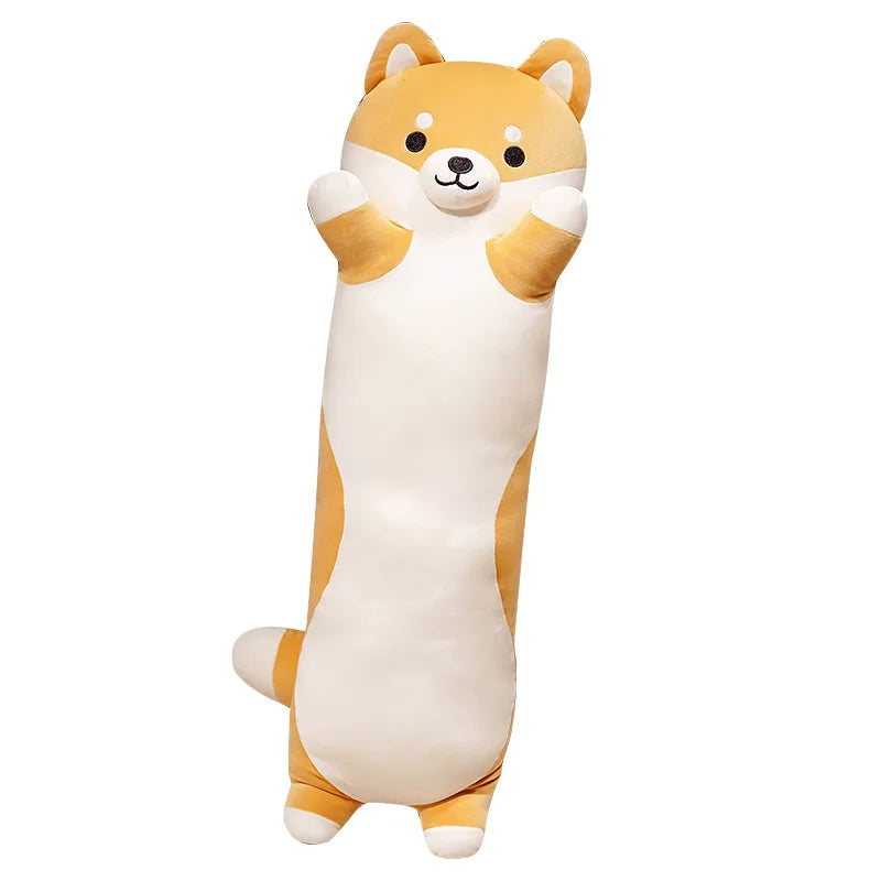 15 Styles 50-150cm Long Cat Plush Toys Stuffed Soft Pause Office Dog Doll Bed Sleepping Pillow Home Decor Birthday Girls Gifts dog brown