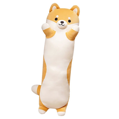15 Styles 50-150cm Long Cat Plush Toys Stuffed Soft Pause Office Dog Doll Bed Sleepping Pillow Home Decor Birthday Girls Gifts dog brown