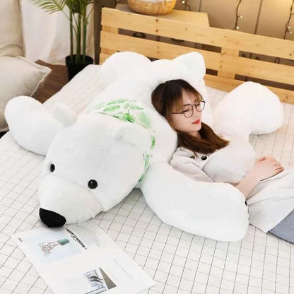 Giant Polar Bear Plush Toy (23.6-39.4 in) - Cute Cartoon Stuffed Doll Long Pillow Gift