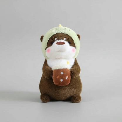 Kawaii Otter Plush Toy Lovely Otter Turn to Dinosaur Rabbit Unicorn Stuffed Doll Soft Cartoon Animal Pillow Birthday Gift