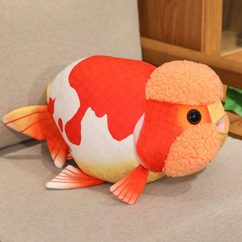 Ranchu Goldfish Plush Pillow – 18.9" (48cm) Fish Cushion Plushie