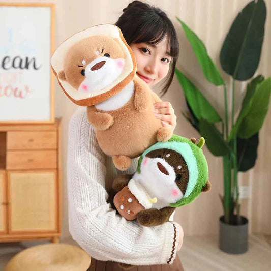 Kawaii Otter Plush Pillow – Soft Dinosaur Rabbit Unicorn Stuffed Animal