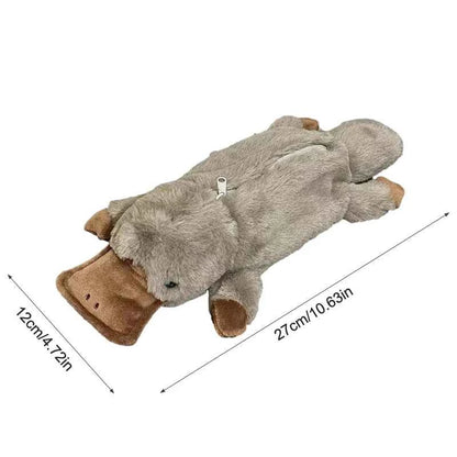 Kawaii Plush Platypus Pencil Case (10.6 in) - Large Capacity Cosmetic & Storage Bag
