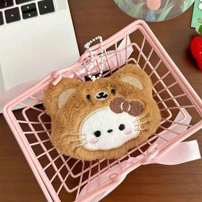 Creative Kawaii Anime Sanrio Hello Kitty Plush Keychain Cute Backpack Pendant Decoration Accessories Soft Stuffed Doll Toy Gifts