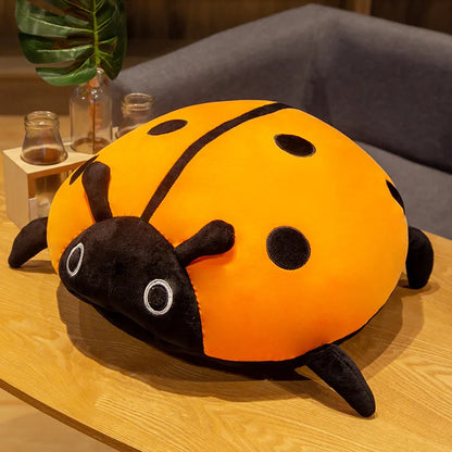 Cute Ladybug Plush Toy – Soft Ladybird Pillow Cushion Orange