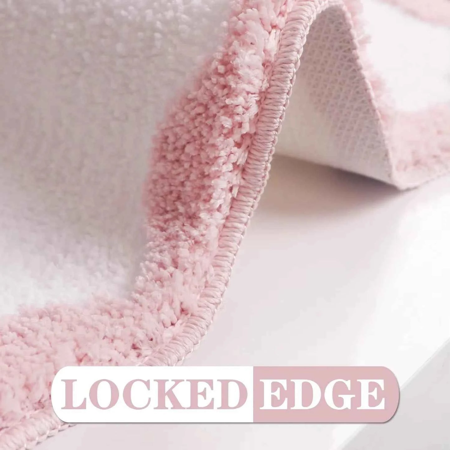 1pcs Pink Bow Bath Mat Bathroom Cute Preppy Rugs Scalloped