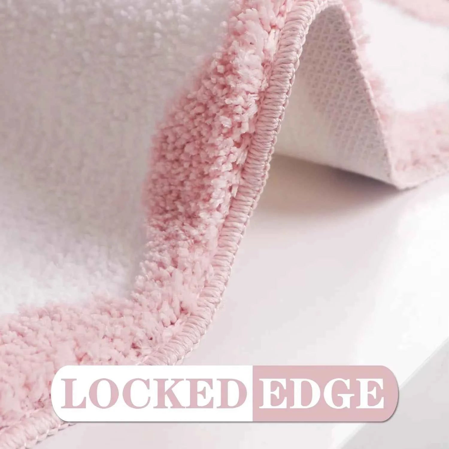 1pcs Pink Bow Bath Mat Bathroom Cute Preppy Rugs Scalloped