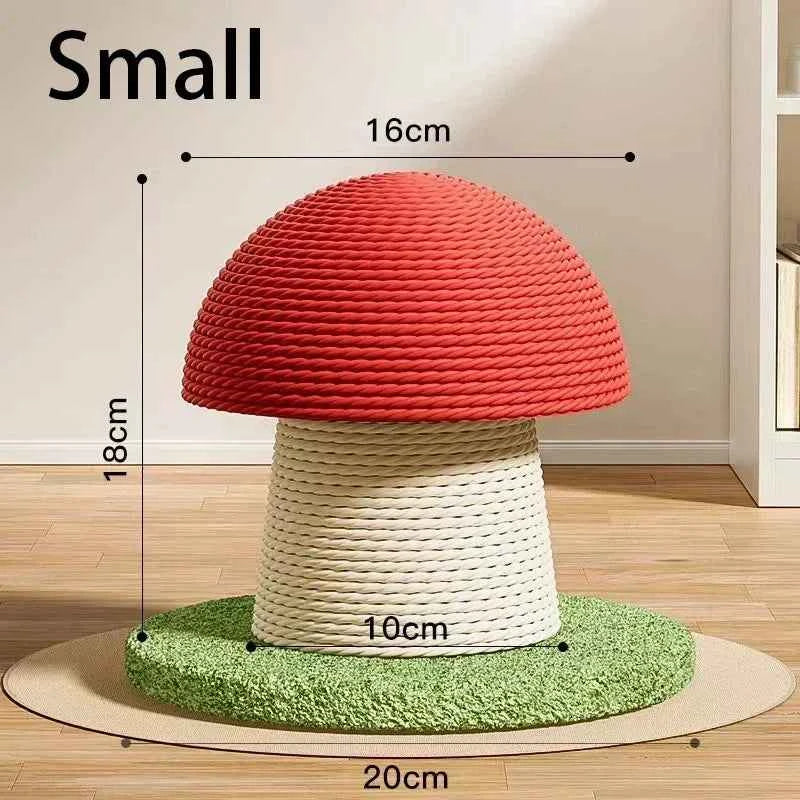 Cute Mushroom Cat Scratching Board – Sisal Claw Grinder Toy for Kittens & Furniture Protection Small