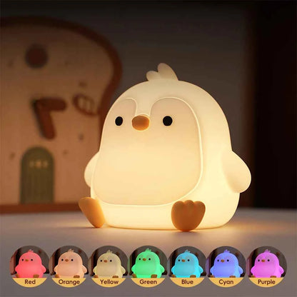 Kawaii Animal Silicone Night Light - Rechargable Fox/Duck/Frog Touch Sensor Lamp