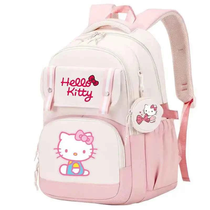Hello Kitty Large Capacity Backpack Cartoon Daypack Travel Commute Knapsack School bag for Kids Girls Mochila With Coin Purse