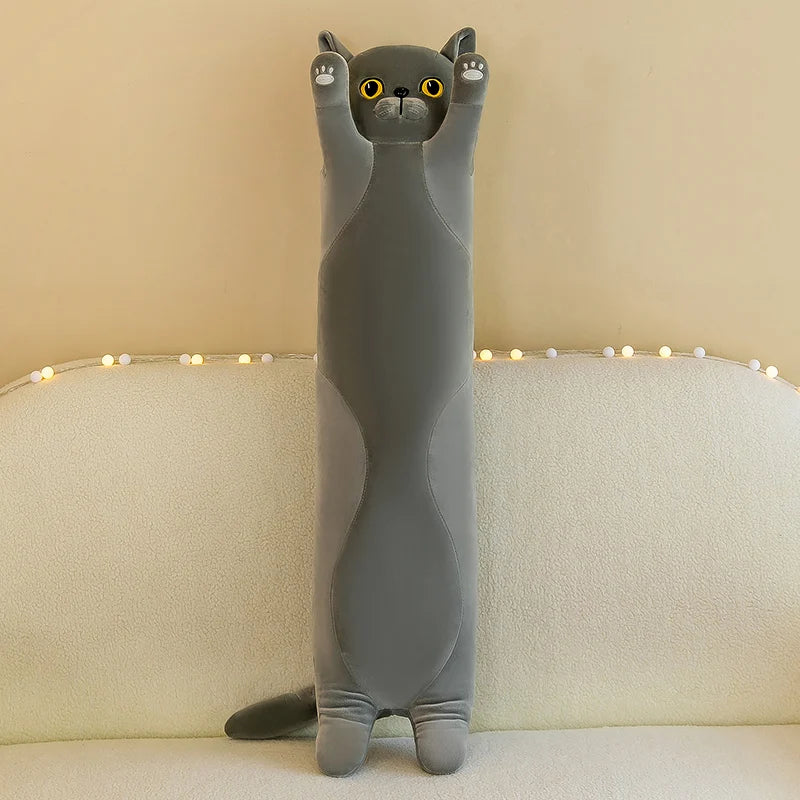 15 Styles 50-150cm Long Cat Plush Toys Stuffed Soft Pause Office Dog Doll Bed Sleepping Pillow Home Decor Birthday Girls Gifts xin grey