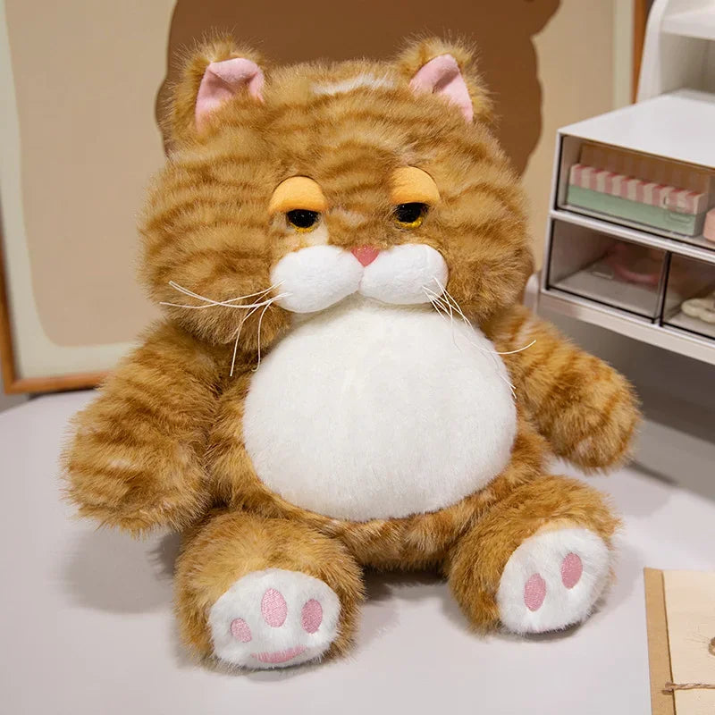 Kawaii Weighted Sitting Cat Plush – 25 cm Brown 25 cm (9.8 in)