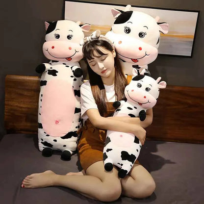 Giant Milk Cow Plush Toy – Cute Sleeping Cow Stuffed Animal Body Pillow