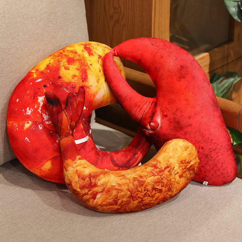 Kawaii Lobster & Crayfish Plush Toy – Lifelike Stuffed Shrimp Pillow Doll (4 Colors, 40–60cm)