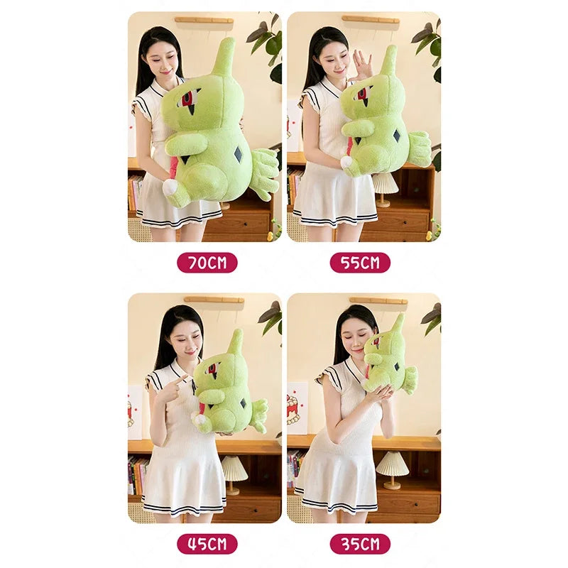 Kawaii Green Dino Anime Plush Toy – Soft Stuffed Cartoon Dinosaur Pillow (35–70cm)