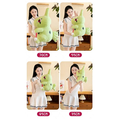 Kawaii Green Dino Anime Plush Toy – Soft Stuffed Cartoon Dinosaur Pillow (35–70cm)