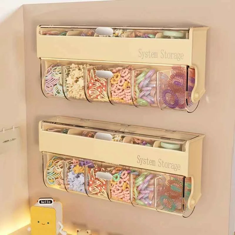 A double-layer cute hair accessory storage box girl hair